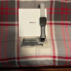Apple Watch series 3. 3 Nike Apple Watch bands.